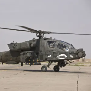 An AH-64 Apache helicopter