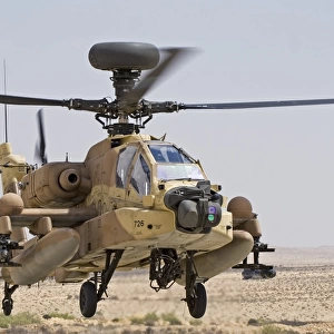 An AH-64D Saraf attack helicopter of the Israeli Air Force