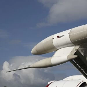 Close-up of wingtip ESM sensors on a E-6A Mercury aircraft