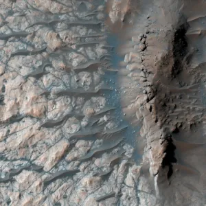 Part of the floor of a large impact crater in the southern highlands on Mars