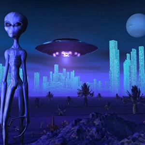 A Grey alien located on its homeworld of Zeta Reticuli