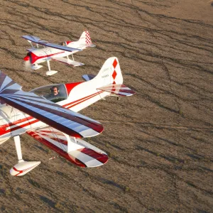 Two Pitts Model 12 aircraft in flight