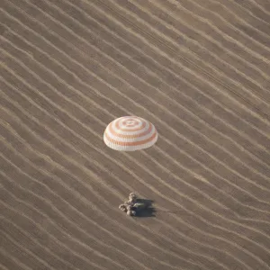 The Soyuz TMA-14 spacecraft lands in Kazakhstan