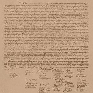 Vintage copy of The United States Declaration of Independence