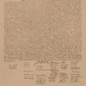 Vintage copy of The United States Declaration of Independence