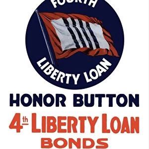 Vintage World War II poster of a 4th Liberty Loan Honor Button