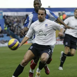 Portsmouth v Everton Noe Pamarot in action against Andy Van der Meyde