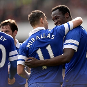 Romelu Lukaku's First FA Cup Goal: Everton's Celebration vs. Arsenal at Emirates Stadium (08-03-2014)
