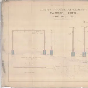 Glasgow Corporation Tramways, Clydebank Bridges, Tramway Trolley Poles