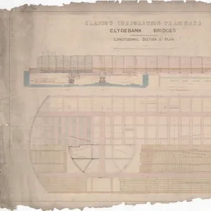 Glasgow Corporation Tramways, Clydebank Bridges, Longitudinal Section and Plan