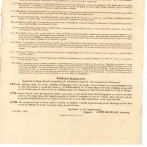 Rules & Regulations for the Conduct of Masters of Vessels and Other Persons Resorting to and Using the Caledonian Canal and the Harbours, Basins, Wharfs, Locks etc. Thereto Belonging