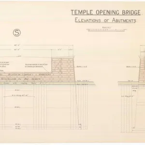 Temple Opening Bridge, Elevations of Abutments