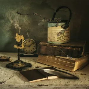 still life with books. vintage