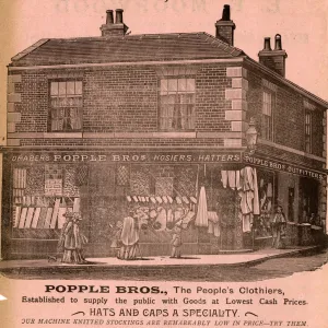 Advertisement for Popple Brothers, Market Place, Woodhouse