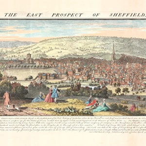 The east prospect of Sheffield in the County of York, 1745
