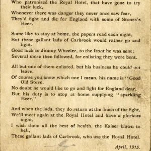 From the Gallant Lads of Carbrook who used the Royal Hotel