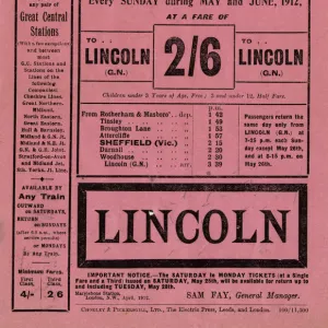 Great Central Railway: Sunday excursions to Lincoln, 1912