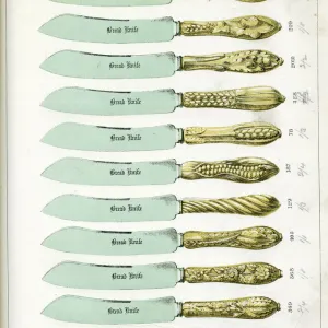 Knife handles manufactured by George Wing of Sheffield, 1887