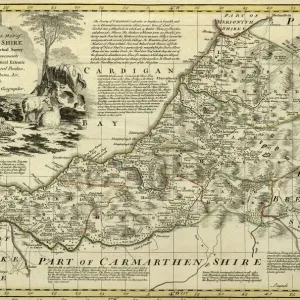 Print of County Map of Cardiganshire, Wales
