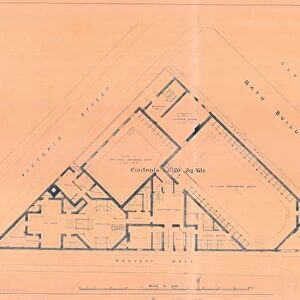 Plan of the Turkish, Swimming and other baths, Convent Walk, Sheffield; for sale, 1890