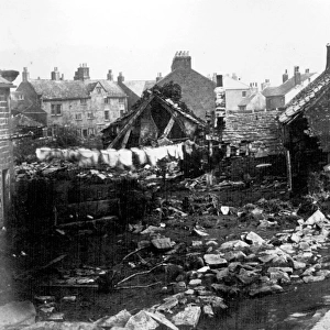 Sheffield Flood, Ruins at Owlerton Green / Bradfield Road, Owlerton Hall, off Bradfield Road, in background, , 1864