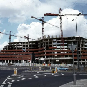 Sheffields Manpower Services Commission building (later known as Moorfoot) under construction, 1979