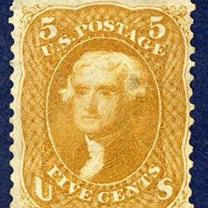 5c Jefferson single, 1861. Creator: National Bank Note Company