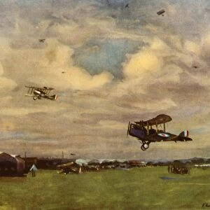 An Aerodrome in 1918, (1944). Creator: Sir John Lavery