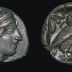 Athenian owl tetradrachm, late 5th century BC