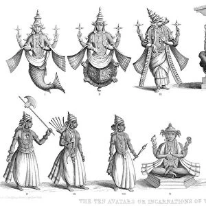 The Ten Avatars or Incarnations of Vishnu, c1880