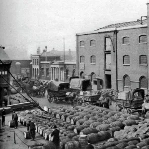 Barrels of molasses, West India Docks, London, 1926-1927. Artist: Langfier Photo