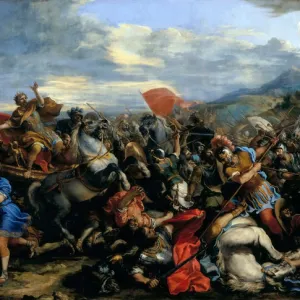 EPIC BATTLE OF ALEXANDER THE GREAT VS DARIUS PAINTING WAR ART REAL CANVAS  PRINT