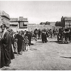 The bazaar square in Basra, Iraq, 1925. Artist: A Kerim