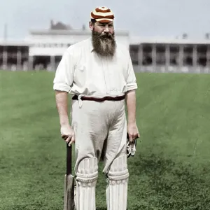WG Grace Playing for London County Cricket Club, c1899 Print WG Grace Playing for London County Cricket Club, c1899 Print