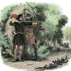 Early 19th Century Robin Hood Print: Drawing His Bow Early 19th Century Robin Hood Print: Drawing His Bow