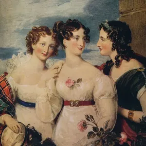 William Charles Ross Print: The Union, Thistle, Rose, Shamrock c1850 William Charles Ross Print: The Union, Thistle, Rose, Shamrock c1850