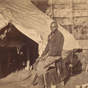 [Black Soldier in Camp], ca. 1863. Creator: Alexander Gardner
