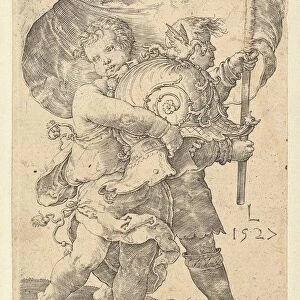 Two Boys with a Helmet and Standard, 1527. Creator: Lucas van Leyden