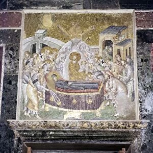 Byzantine Mosaic, Death of the Virgin Mary, Chora church, Istanbul, c1310-1320