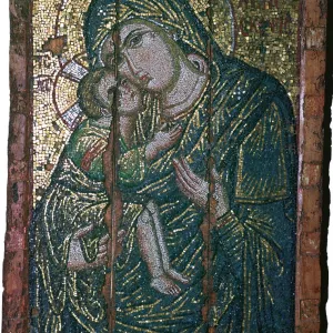 Byzantine mosaic of Virgin and Child, 14th century