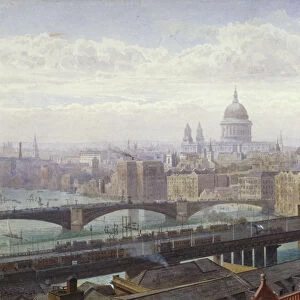 Cannon Street Railway Bridge and Southwark Bridge, London, 1892. Artist: John Crowther