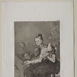 Caprichos: They Spin Finely. Creator: Francisco de Goya (Spanish, 1746-1828)