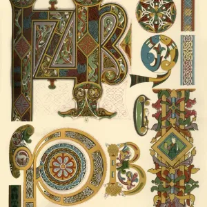 Illuminated letter B in a medieval style Our beautiful Wall Art and