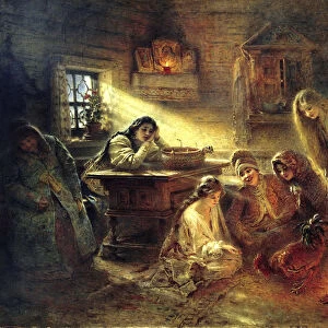 Christmas Eve Fortune Telling, 19th century. Artist: Konstantin Makovsky