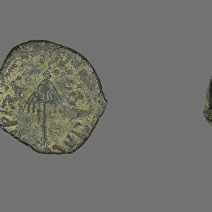 Coin Depicting a Parasol, 40-44, issued by King Agrippa of Judaea. Creator: Unknown