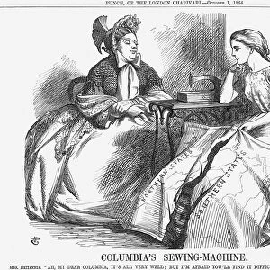 Columbias Sewing-Machine, 1864. Artist: John Tenniel