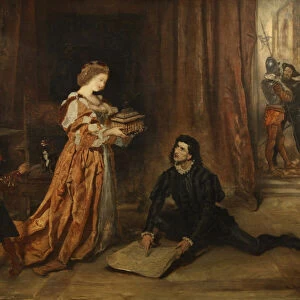 Columbus and Queen Isabella. Artist: Romako, Anton (1832-1889)