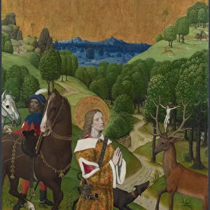 The Conversion of Saint Hubert. Shutter from the Werden Altarpiece, ca 1485. Artist: Master of the Life of the Virgin, (Workshop) (active 1463-1490)