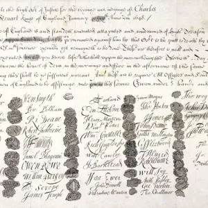 Copy of the Death Warrant of King Charles I, c1648