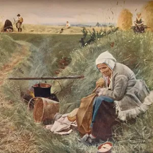 絵画。原画【Bear bought bread】 Framed Print of Our Daily Bread Print, 1886 by Anders Leonard Zorn